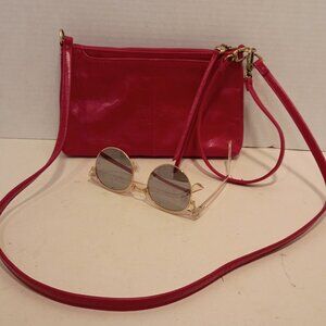 Beautiful Vintage HOBO Red Leather 3-Way Mini Crossbody-Clutch Handbag